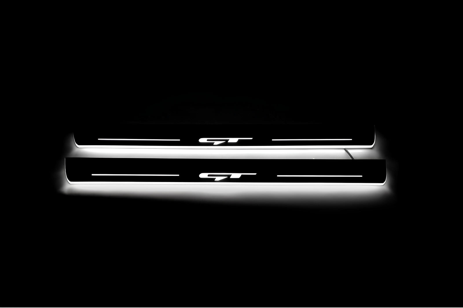 LED door sill plates KIA Ceed II 2012+ in stainless steel with GT logo