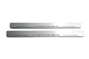 Illuminated LED Door Sill Tread Plates Ford Mondeo V 2014+ With Mondeo Logo Ford Led Door Sills opdesign