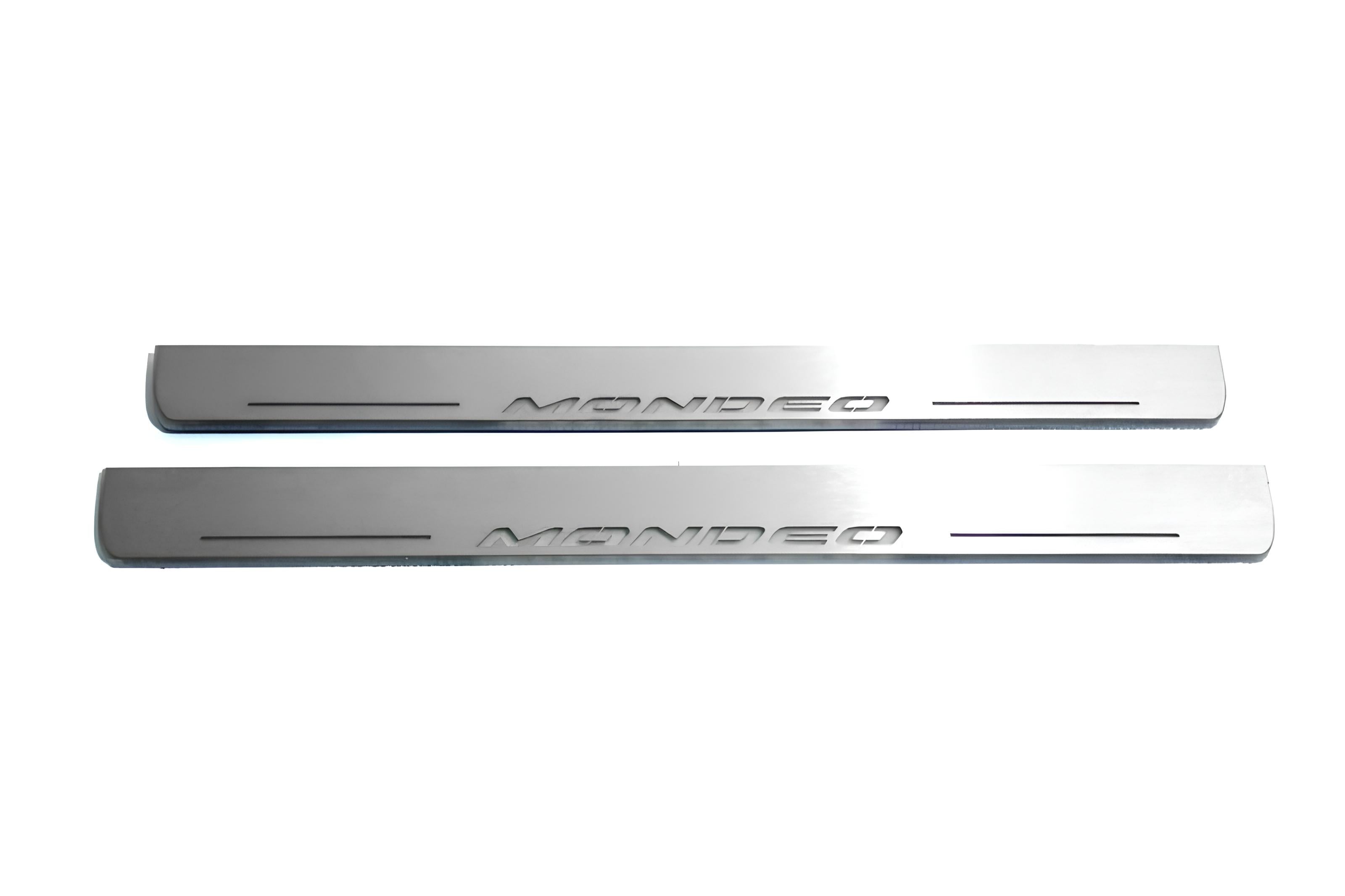Illuminated LED Door Sill Tread Plates Ford Mondeo V 2014+ With Mondeo Logo Ford Led Door Sills opdesign