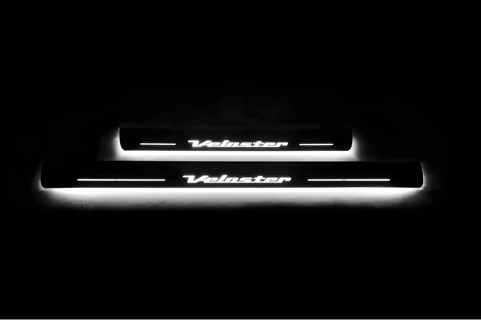 Hyundai Veloster I 2011+ stainless steel LED door sill plates with Veloster logo
