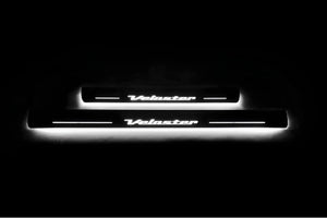 Illuminated LED Door Sill Tread Plates Hyundai Veloster I 2011-2017 With Veloster Logo Hyundai Led Door Sills opdesign