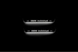 LED door sill plates for BMW X5 E53 1999+ stainless steel with BMW Individual logo