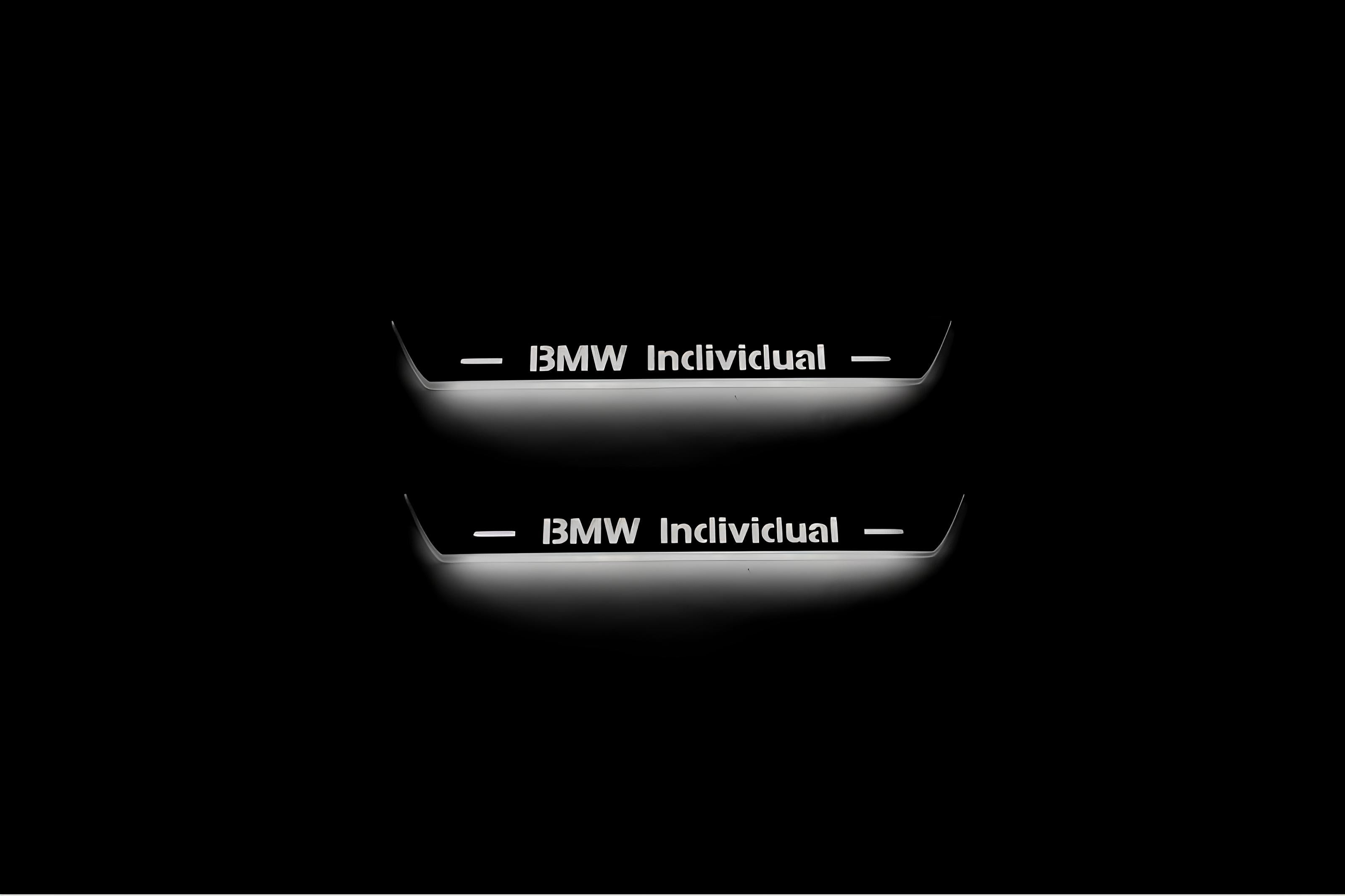 Illuminated LED Door Sill Tread Plates BMW X5 E53 1999-2006 With BMW Individual Logo BMW Led Door Sills opdesign
