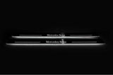 LED door sill plates Mercedes CLK W209 2001+ in stainless steel with Mercedes-Benz logo