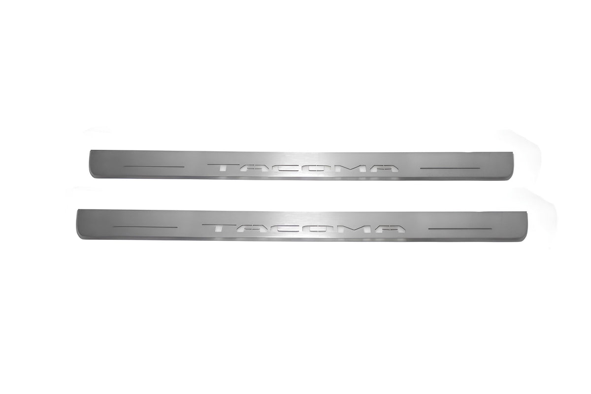 LED door sill plates stainless steel Toyota Tacoma III 2016+ with Tacoma logo