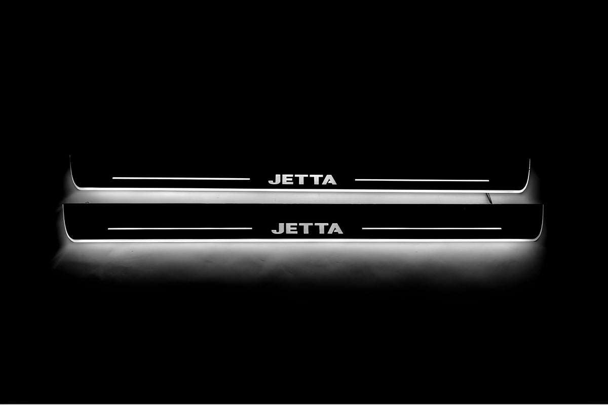 stainless steel LED door sill plates for Volkswagen Jetta VII 2019+ with Jetta logo