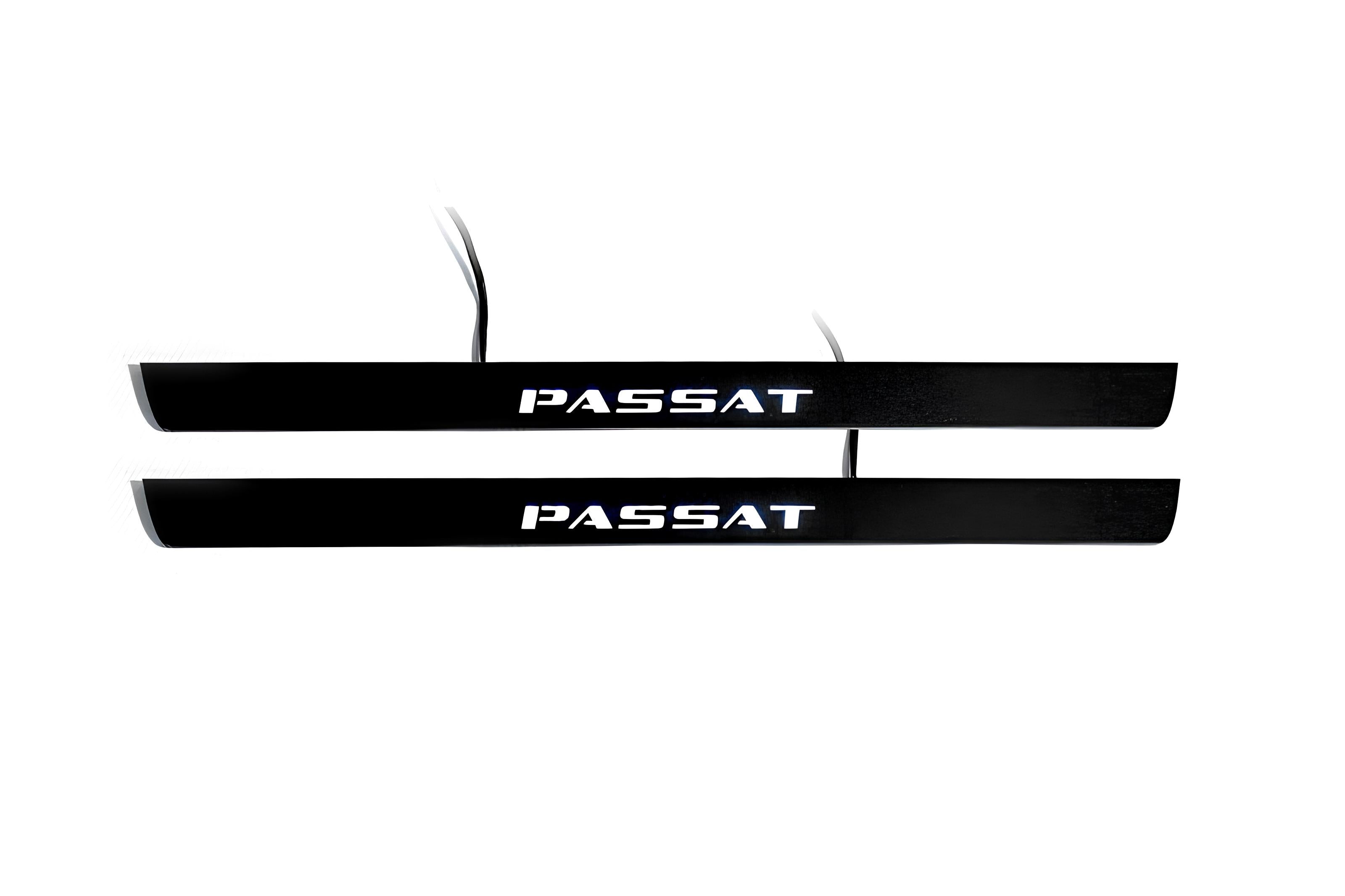 Volkswagen Passat B8 2015-2023 Illuminated Matte Sill Plates with logo Passat Volkswagen Led Door Sills PRO opdesign
