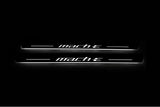 Ford Mach-E 2020+ stainless steel illuminated entry guards with Mach-E logo