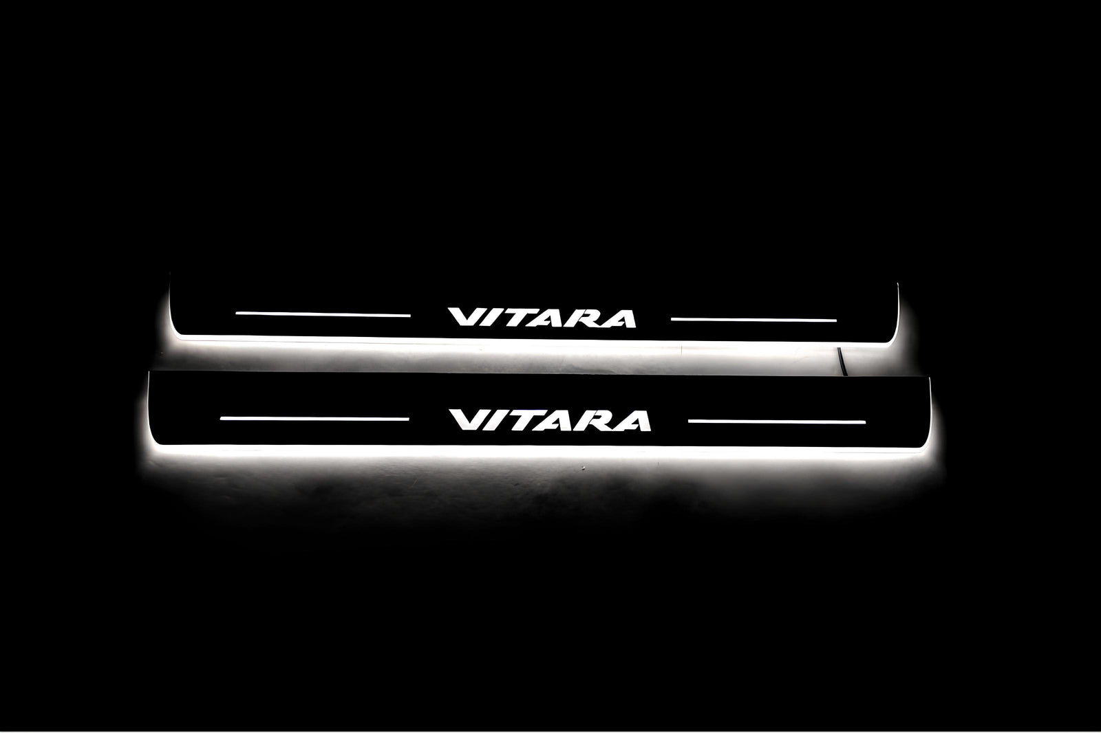 Suzuki Vitara 2015+ door sill plates in stainless steel with Vitara logo