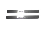 LED door sill plates Toyota Rav4 IV XA40 2013+ stainless steel with Rav4 logo