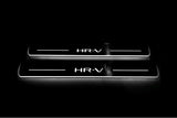 Honda HR-V III 2021+ LED door sill plates in stainless steel with HR-V logo