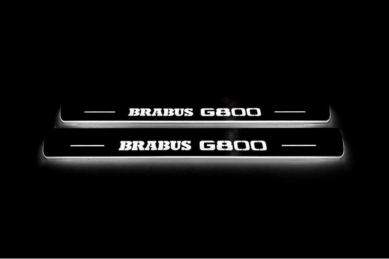 LED door sill plates stainless steel Mercedes G-Class W464 2018+ with Brabus G800 logo