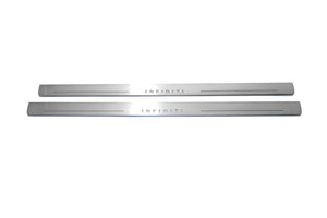 Illuminated LED Door Sill Tread Plates Infiniti Q60 2016+ With Infiniti Logo Infiniti Led Door Sills opdesign