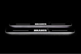 stainless steel LED door sill plates with Mercedes CLS II (C218) 2010+ with Brabus logo