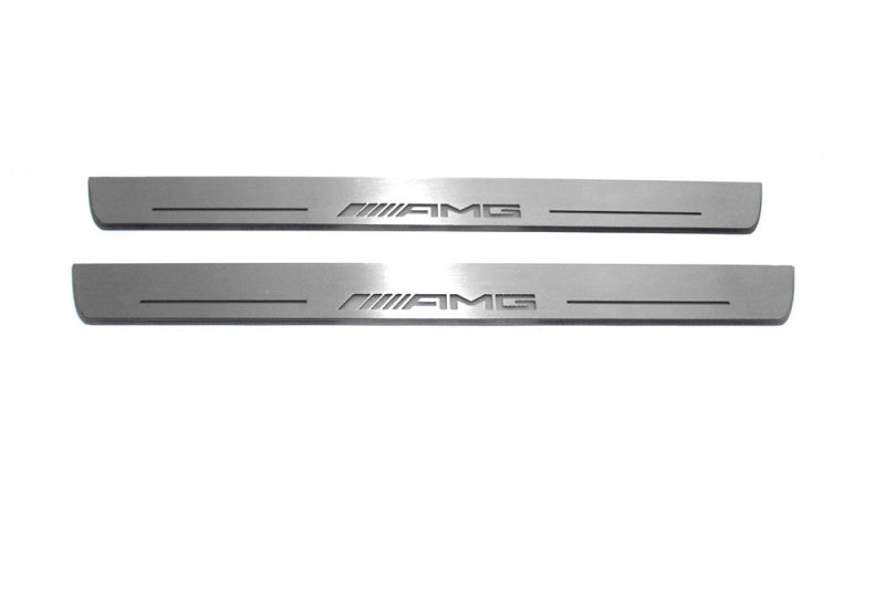 Mercedes GLS II X167 2019+ stainless steel LED door sill plates with AMG logo