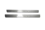 Tesla Model 3 2017+ door sill plates in stainless steel with Model 3 logo