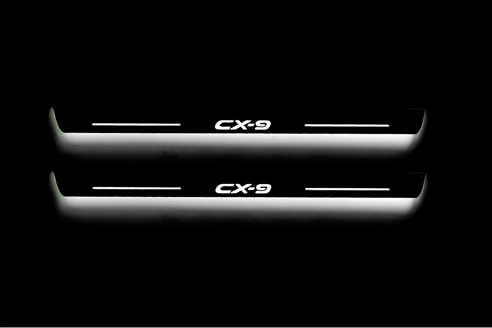 Mazda II 2016+ door sill plates in stainless steel with CX-9 logo