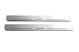Mazda CX-5 I 2012+ illuminated entry guards in stainless steel with CX-5 logo