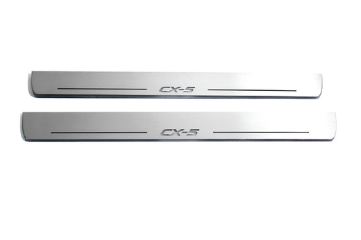 Mazda CX-5 KE 2011–2017 — Stainless Steel LED Door Sills — CX-5 Logo