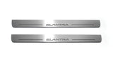 LED door sill plates Hyundai Elantra V (MD) 2011+ in stainless steel with Elantra logo