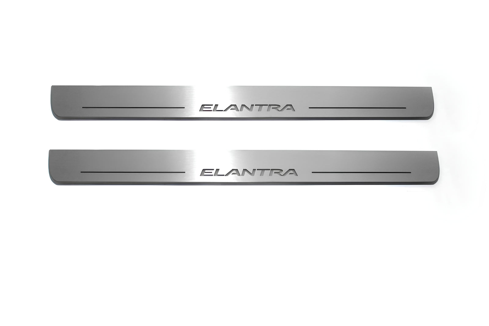 LED door sill plates Hyundai Elantra V (MD) 2011+ in stainless steel with Elantra logo