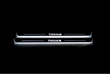 LED door sill plates Volkswagen Tiguan II 2016+ stainless steel with Tiguan logo