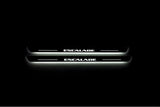 stainless steel LED door sill plates with Cadillac Escalade IV 2014+ with Escalade logo