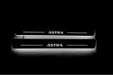 Vauxhall Astra VI 2009+ door sill plates in stainless steel with Astra logo
