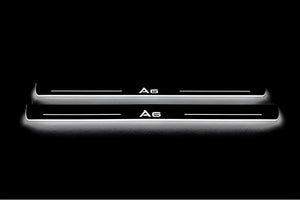 Illuminated LED Door Sill Tread Plates Audi A6 C7 2011-2018 With A6 Logo Audi Led Door Sills decoinfabric