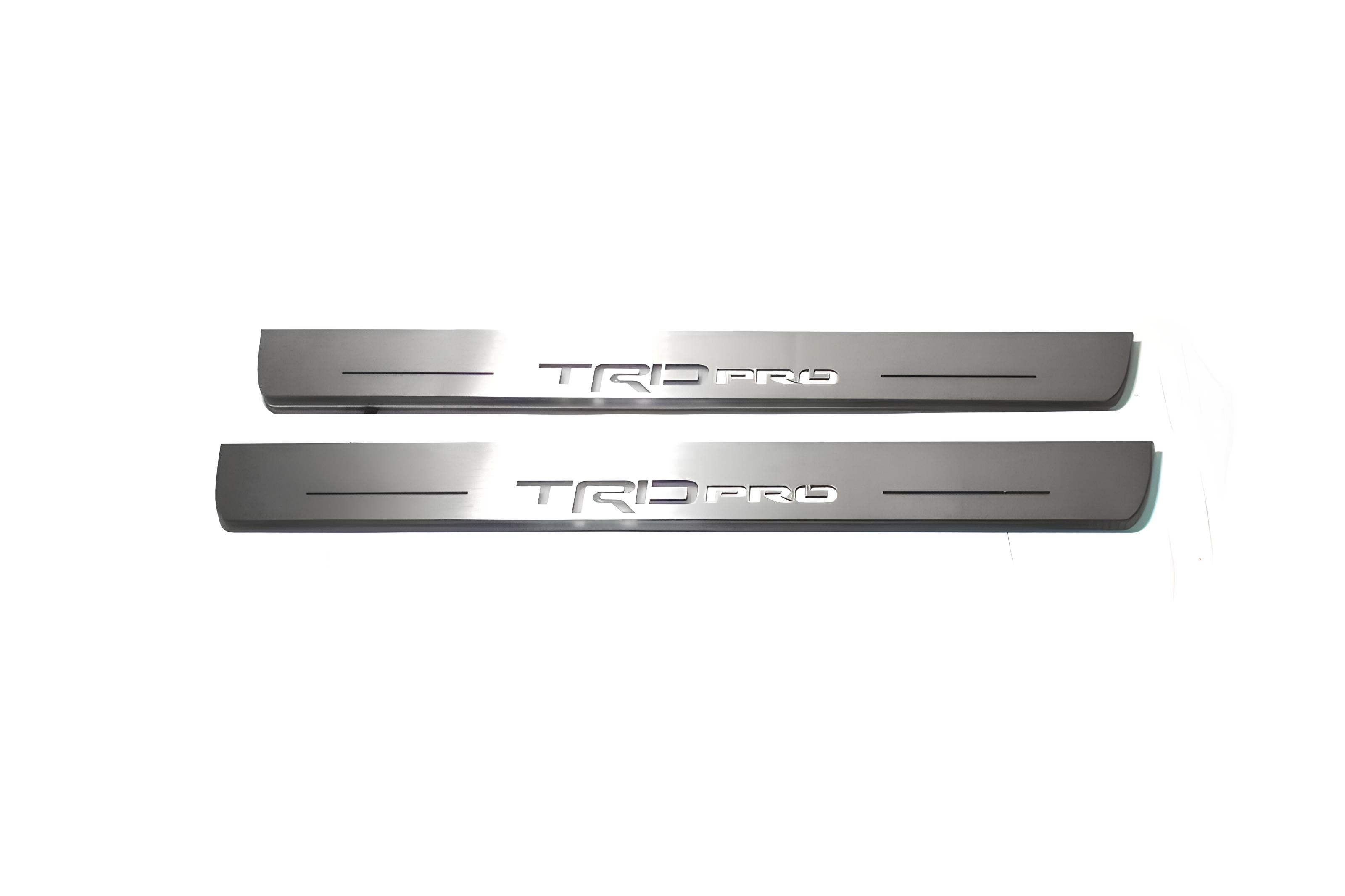 Illuminated LED Door Sill Tread Plates Toyota Tacoma III 2016-2024 With TRD pro Logo Toyota Led Door Sills opdesign