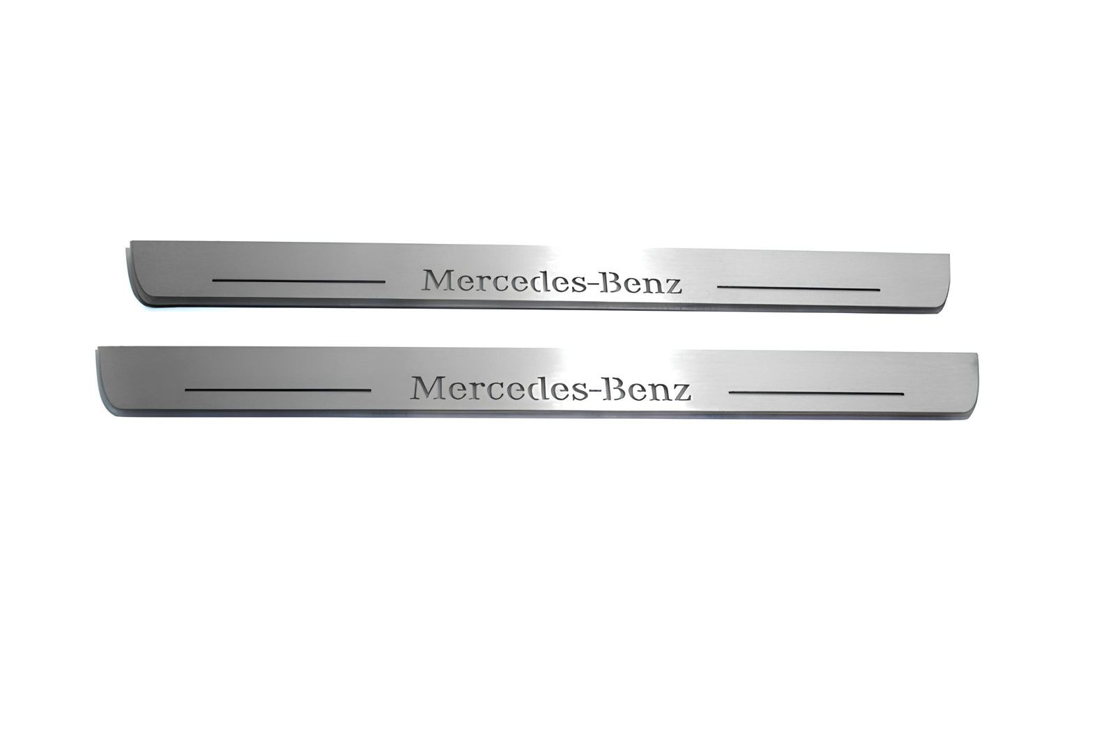 LED door sill plates Mercedes GLS I X166 2015+ stainless steel with Mercedes-Benz logo
