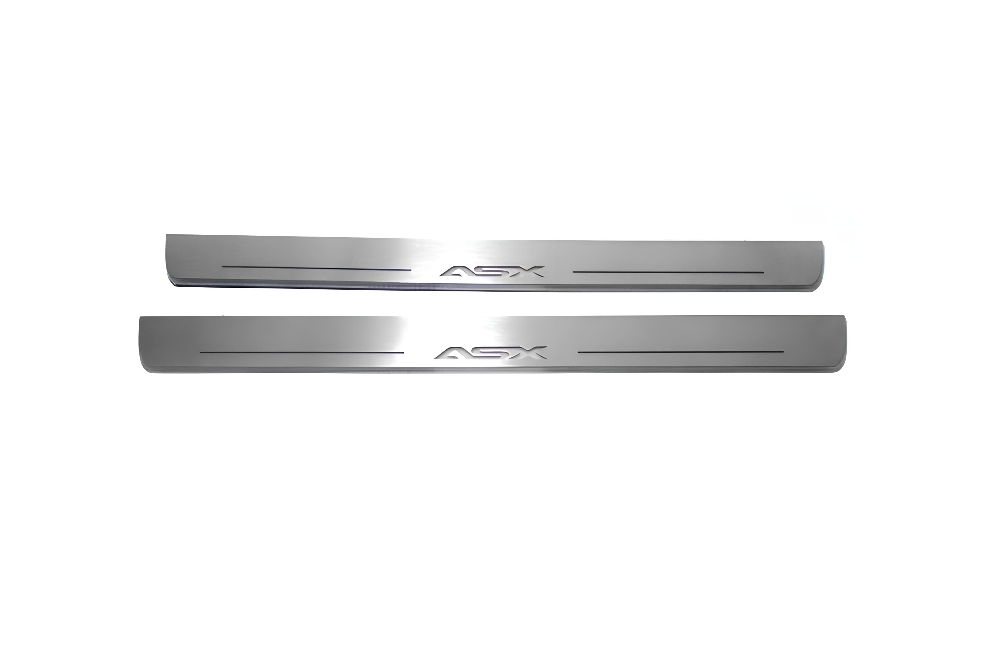 Illuminated LED Door Sill Tread Plates Mitsubishi ASX I 2010-2023 With ASX Logo Mitsubishi Led Door Sills opdesign