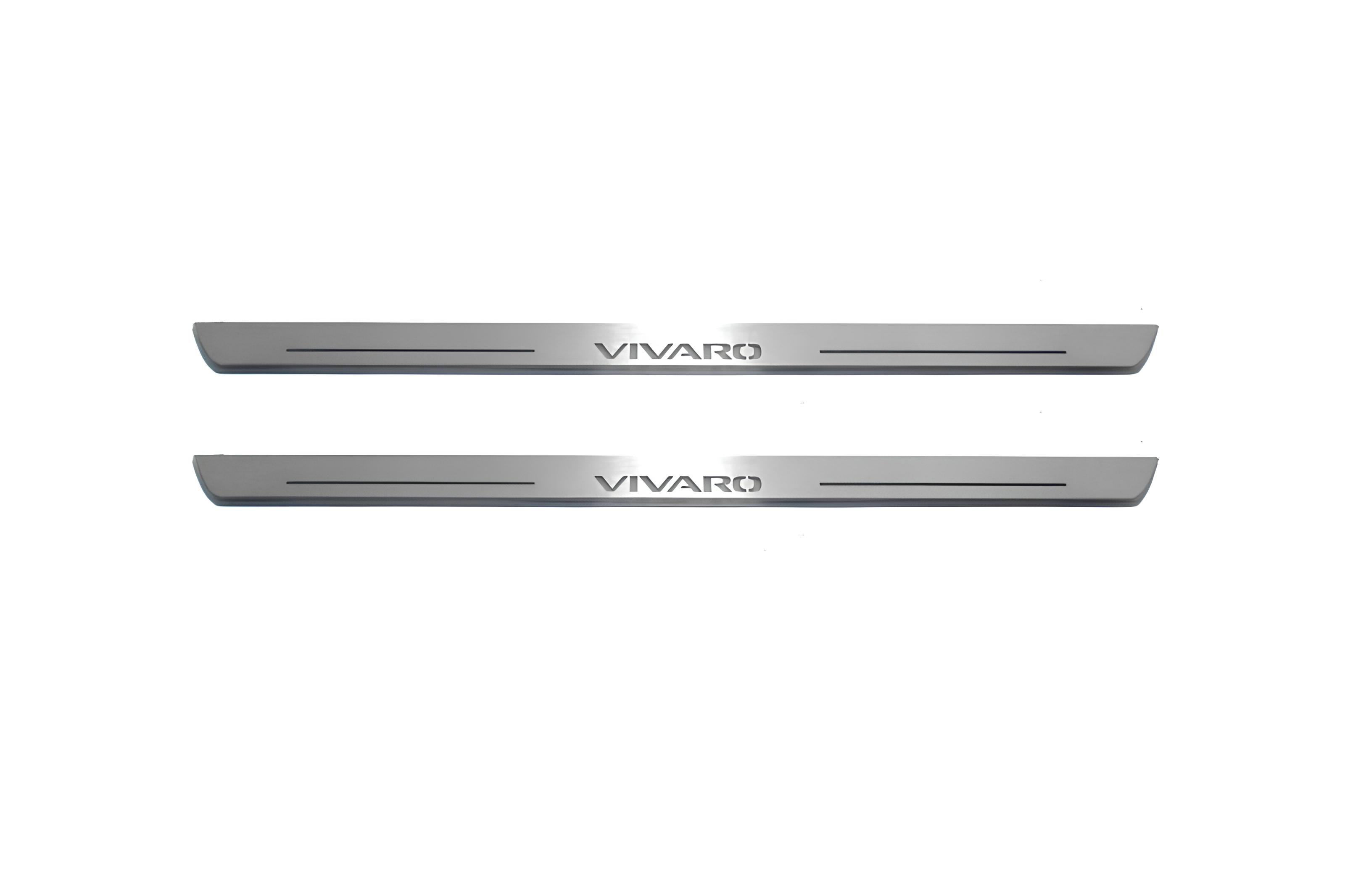 Illuminated LED Door Sill Tread Plates Opel Vivaro I 2001-2014 With Vivaro Logo Opel Led Door Sills opdesign