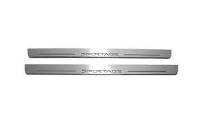 Illuminated LED Door Sill Tread Plates Kia Sportage IV 2015-2022 With Sportage Logo KIA Led Door Sills opdesign