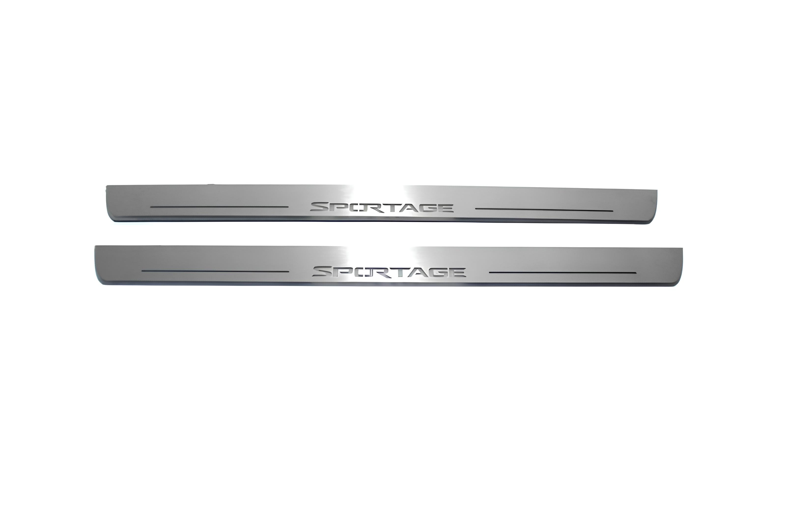 Illuminated LED Door Sill Tread Plates Kia Sportage IV 2015-2022 With Sportage Logo KIA Led Door Sills opdesign