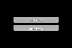 Illuminated LED Door Sill Tread Plates Mercedes GLC-Class II X254 2022+ With AMG Logo Mercedes Led Door Sills opdesign