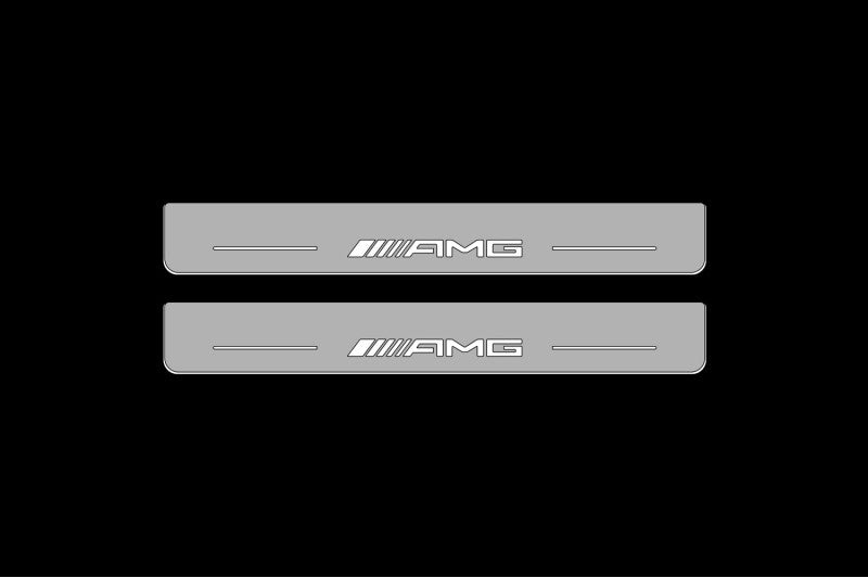 Illuminated LED Door Sill Tread Plates Mercedes GLC-Class II X254 2022+ With AMG Logo Mercedes Led Door Sills opdesign