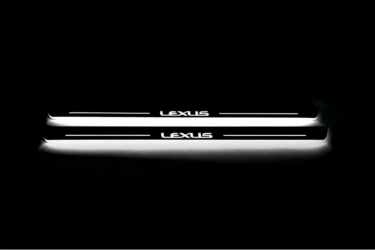 LED door sill plates Lexus LX III 2008+ stainless steel with Lexus logo