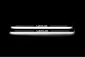 Illuminated LED Door Sill Tread Plates Lexus LX III 2008+ With Lexus Logo Lexus Led Door Sills opdesign