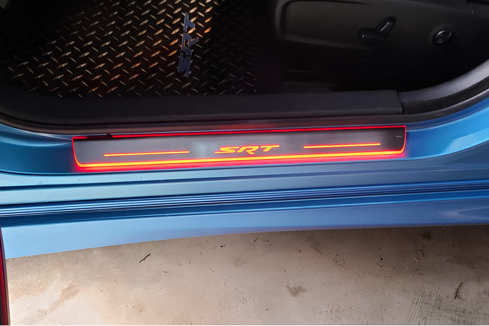 stainless steel LED door sill plates for Dodge Charger LD 2011+ with SRT logo