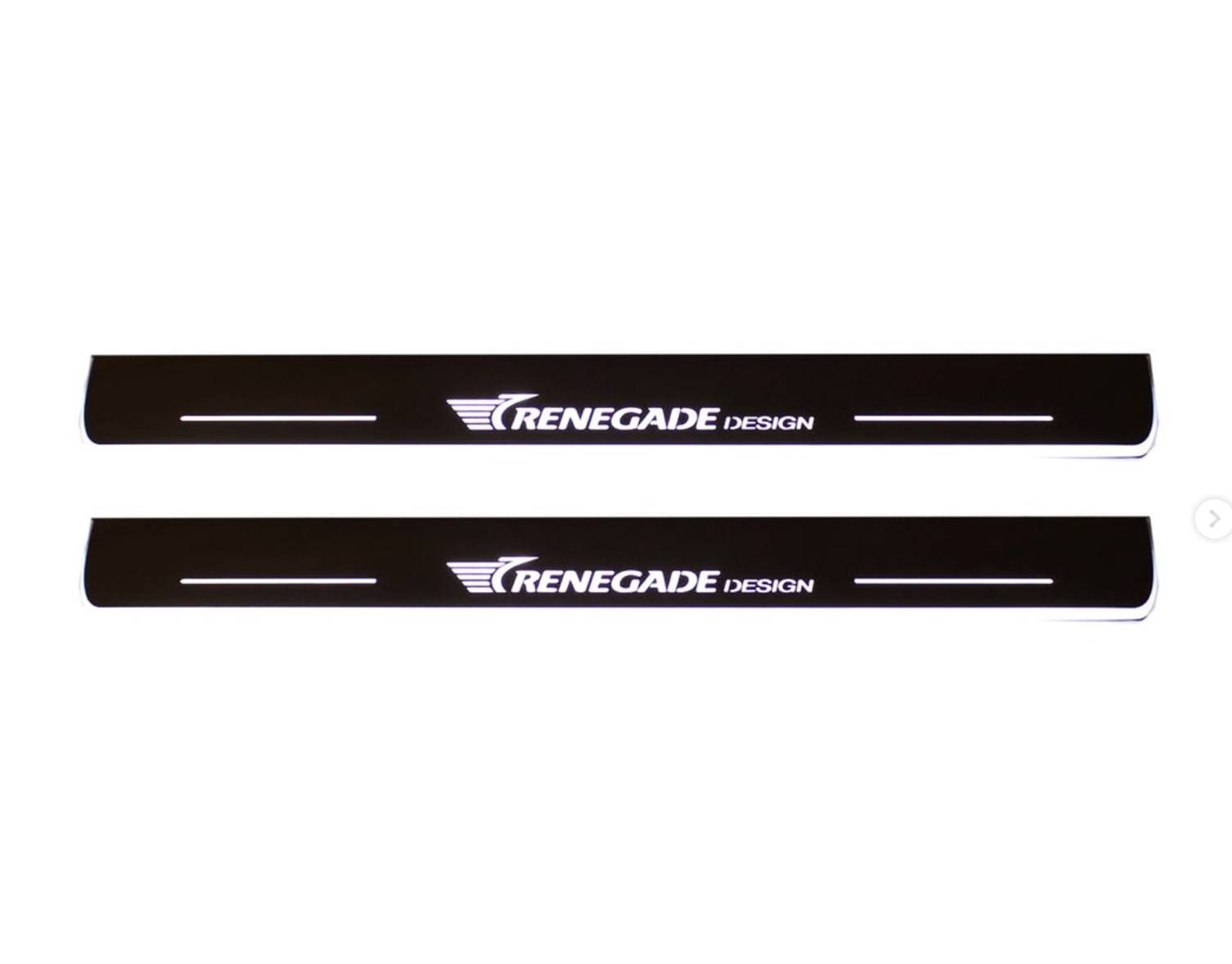 Jeep Renegade 2014+ stainless steel illuminated entry guards with Renegade Design logo