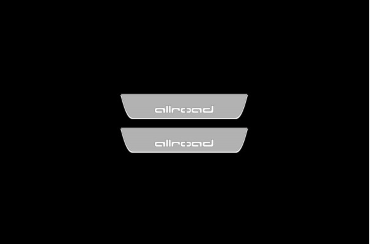 Audi A4 Allroad B8 2009+ stainless steel LED door sill plates with Allroad logo
