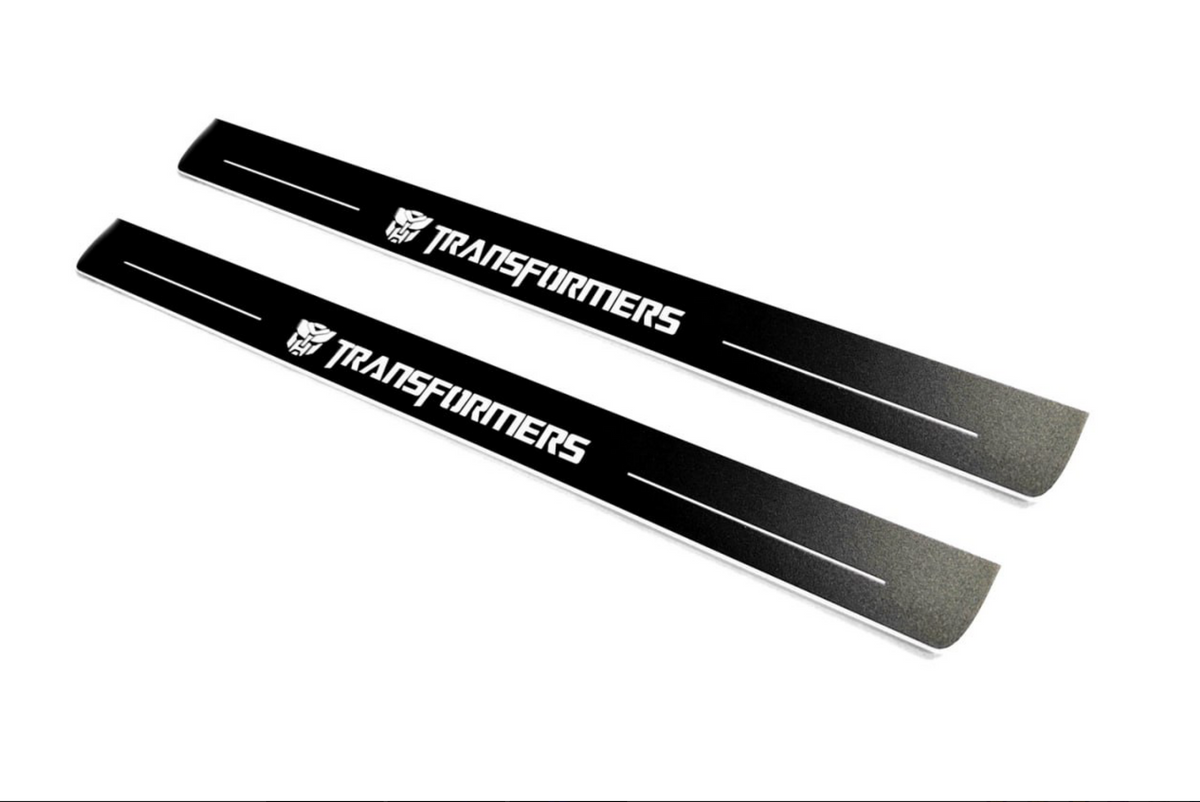 Chevrolet Camaro V E37 2009+ stainless steel LED door sill plates with Transformers logo