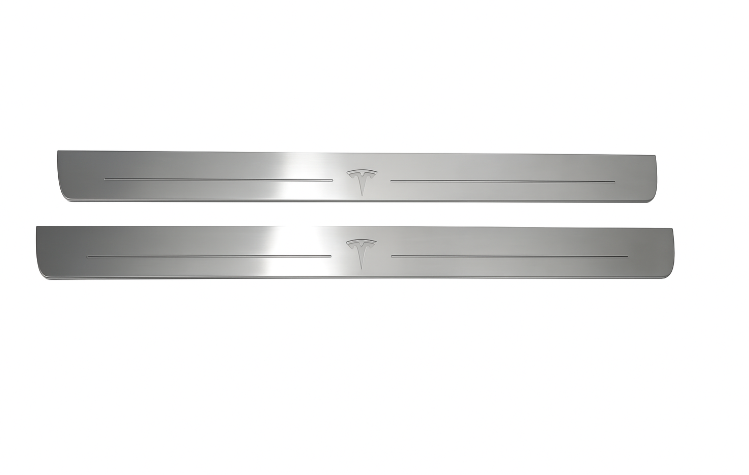 LED door sill plates Tesla Model S 2012+ in stainless steel with TESLA logo