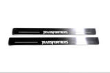 Chevrolet Camaro V E37 2009+ stainless steel LED door sill plates with Transformers logo