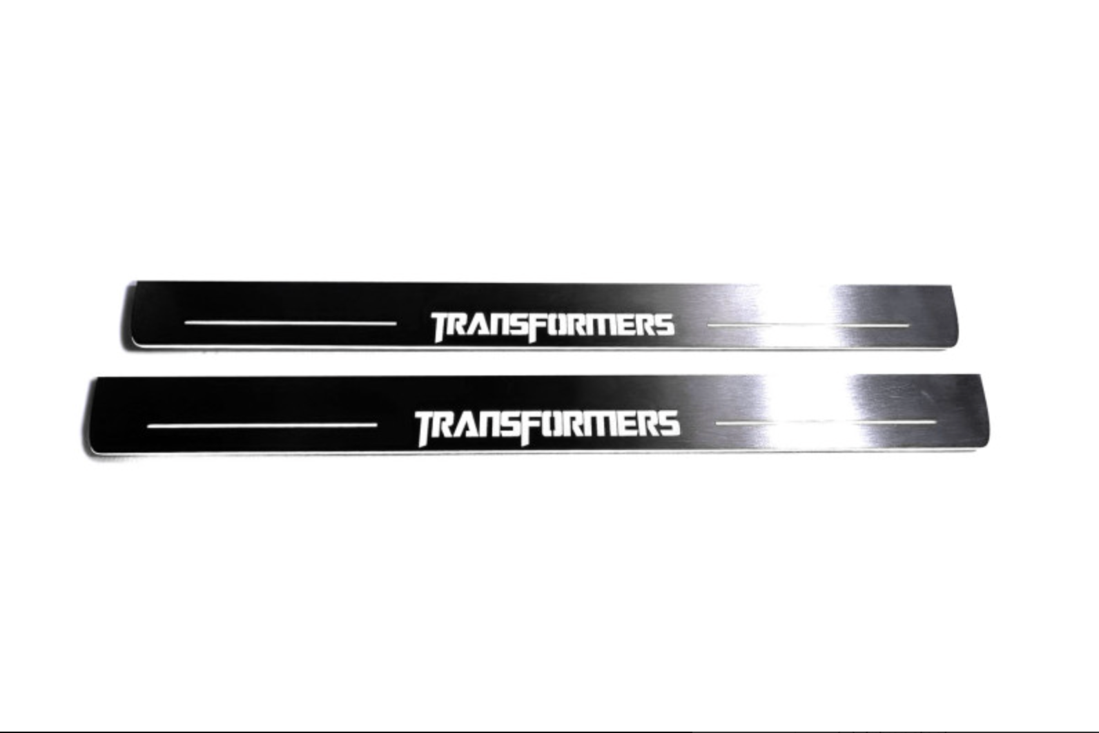Chevrolet Camaro V E37 2009+ stainless steel LED door sill plates with Transformers logo