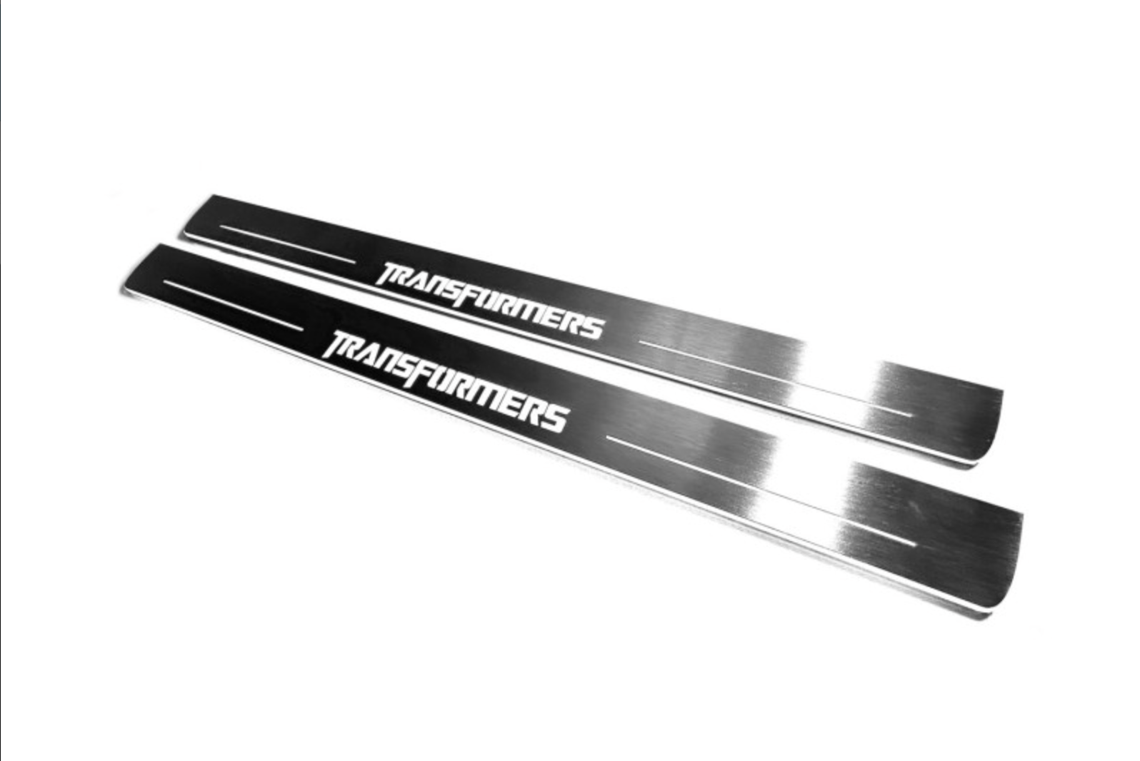 Chevrolet Camaro V E37 2009+ stainless steel LED door sill plates with Transformers logo