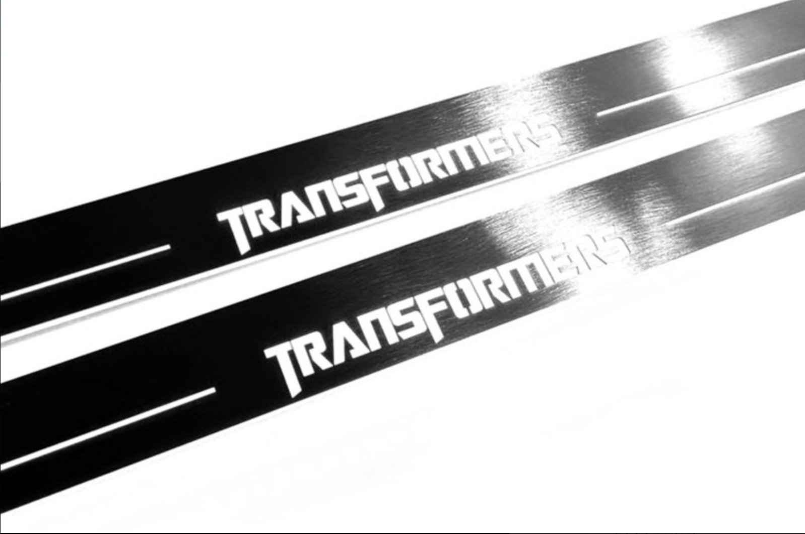 Chevrolet Camaro V E37 2009+ stainless steel LED door sill plates with Transformers logo