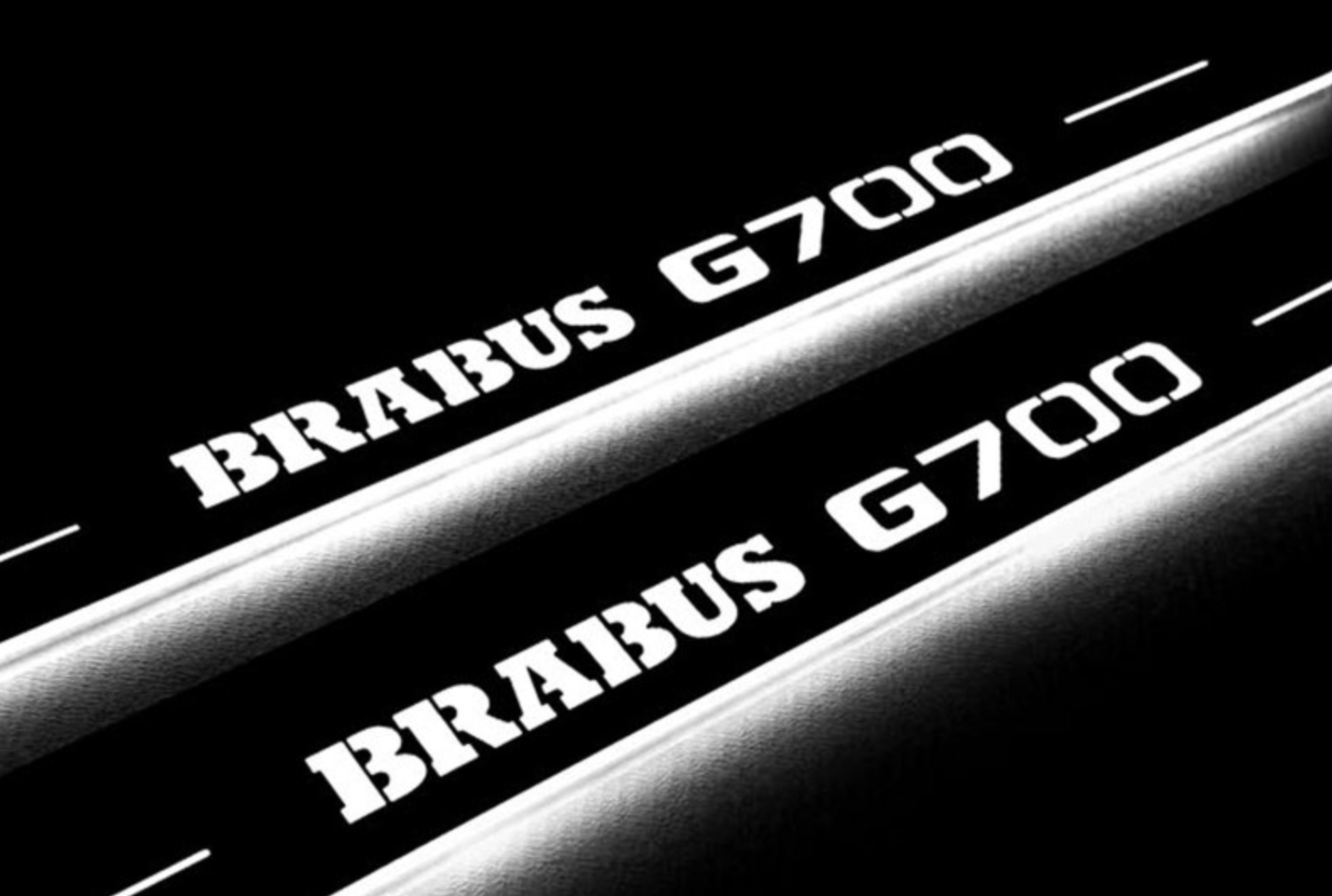 LED door sill plates for Mercedes G-Class W464 2018+ stainless steel with Brabus G700 logo