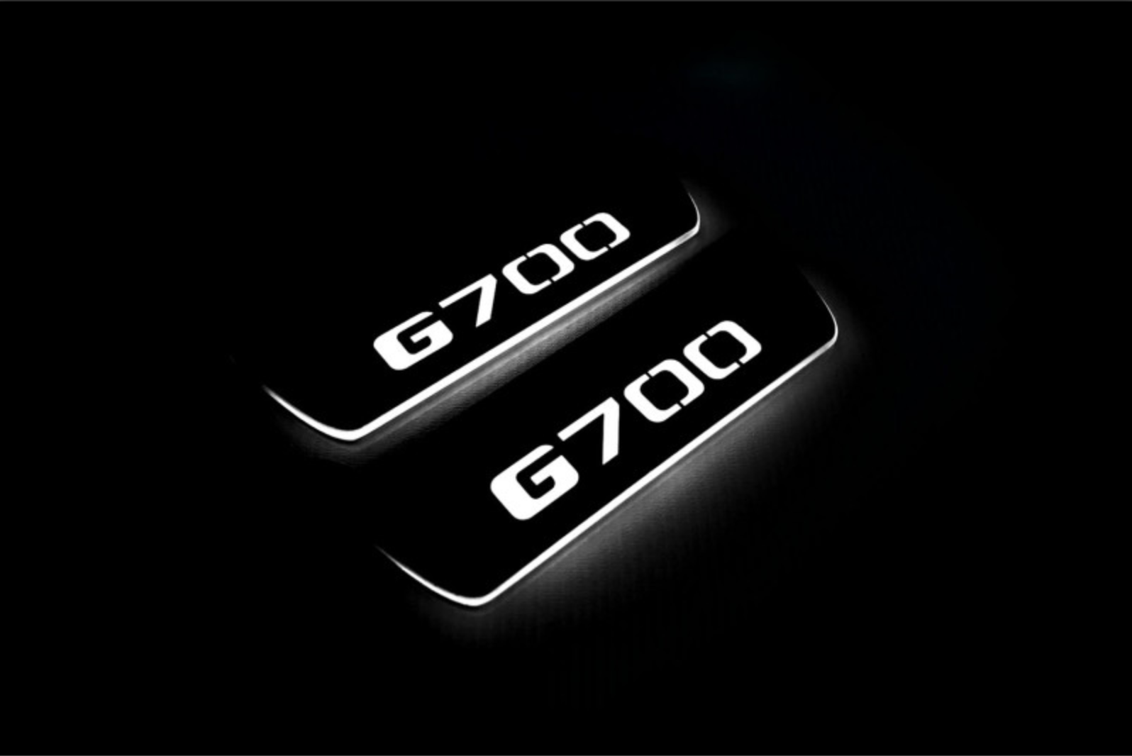 stainless steel LED door sill plates for Mercedes G-Class W464 2018+ with Brabus G700 logo